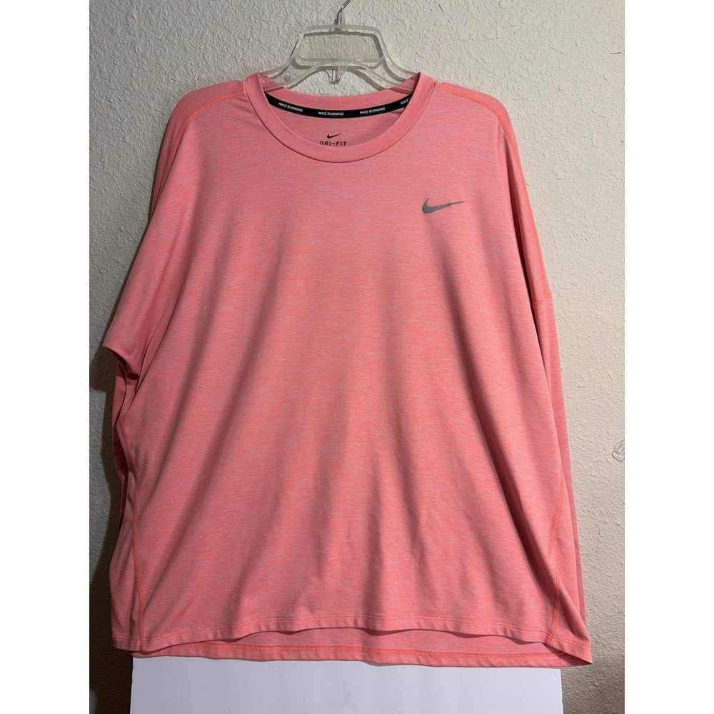 Womens Nike Coral Dri Fit Long Sleeve Running Workout XXL Summer
